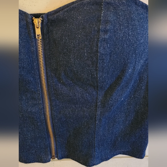 Denim crop zip up - Picture 3 of 3